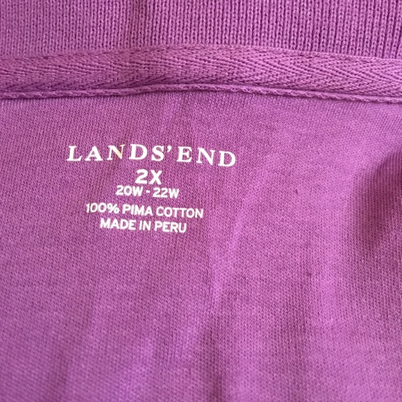 LANDS END Pima ladies polo shirt purple 2X - Picture 3 of 4